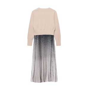 Mint Velvet Neutral Knit Layered Midi Dress